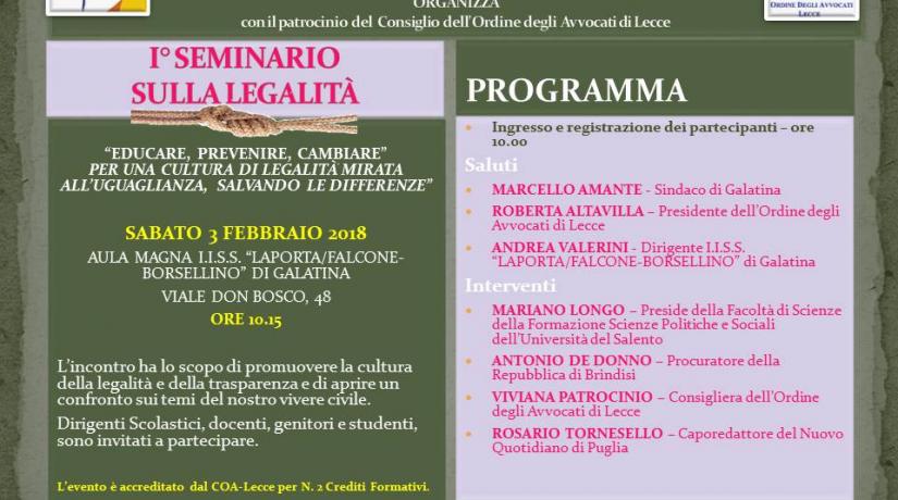 I° Seminario sulla legalità