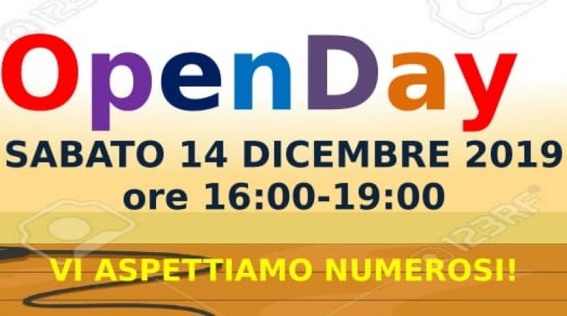 OPEN DAY di sabato 14 dicembre 2019